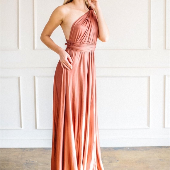 Convertible Infinity Dress & Bandeau Long Maxi Bridesmaid/Prom Dresses Maple - Picture 6 of 7